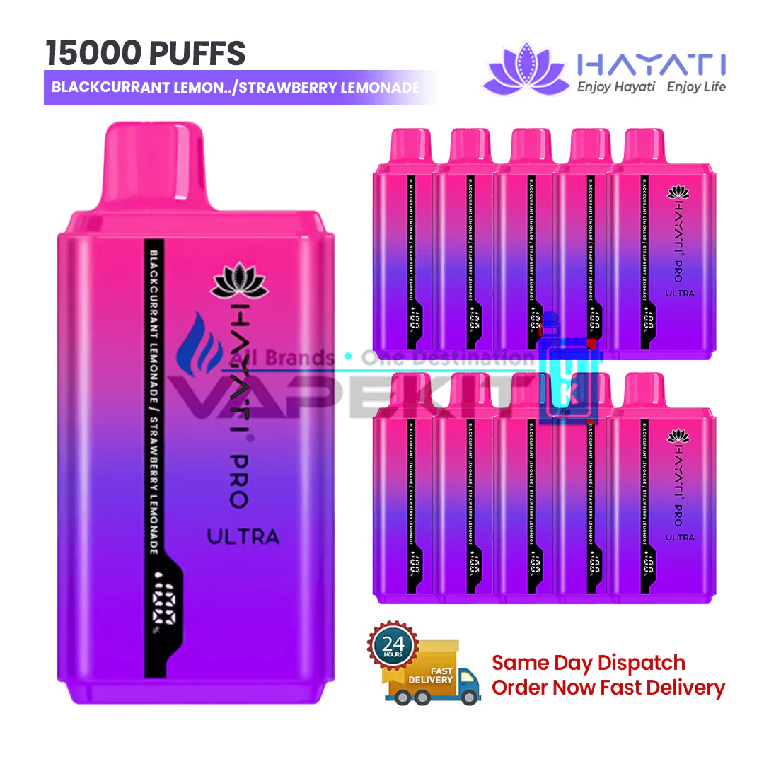 Blackcurrant Lemonade/ Straw Lemonade Hayati Pro Ultra 15000 Puffs Prefilled Vape