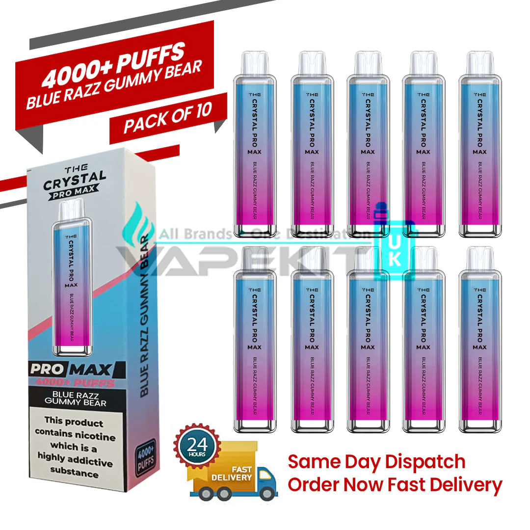 Blue Razz Gummy Bear 4000 Crystal Pro Max Prefilled Vape
