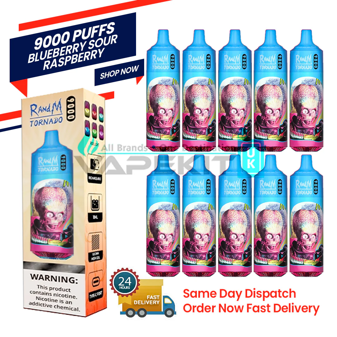Blueberry Sour Raspberry Randm Tornado 9000 Puff Bar