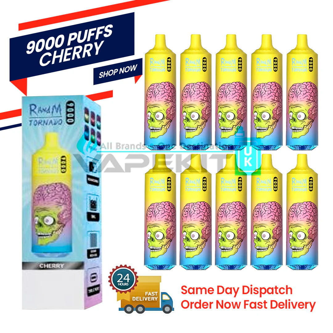 RandM Tornado 9000 Cherry Vape | Just £9.99 – 9K Puffs