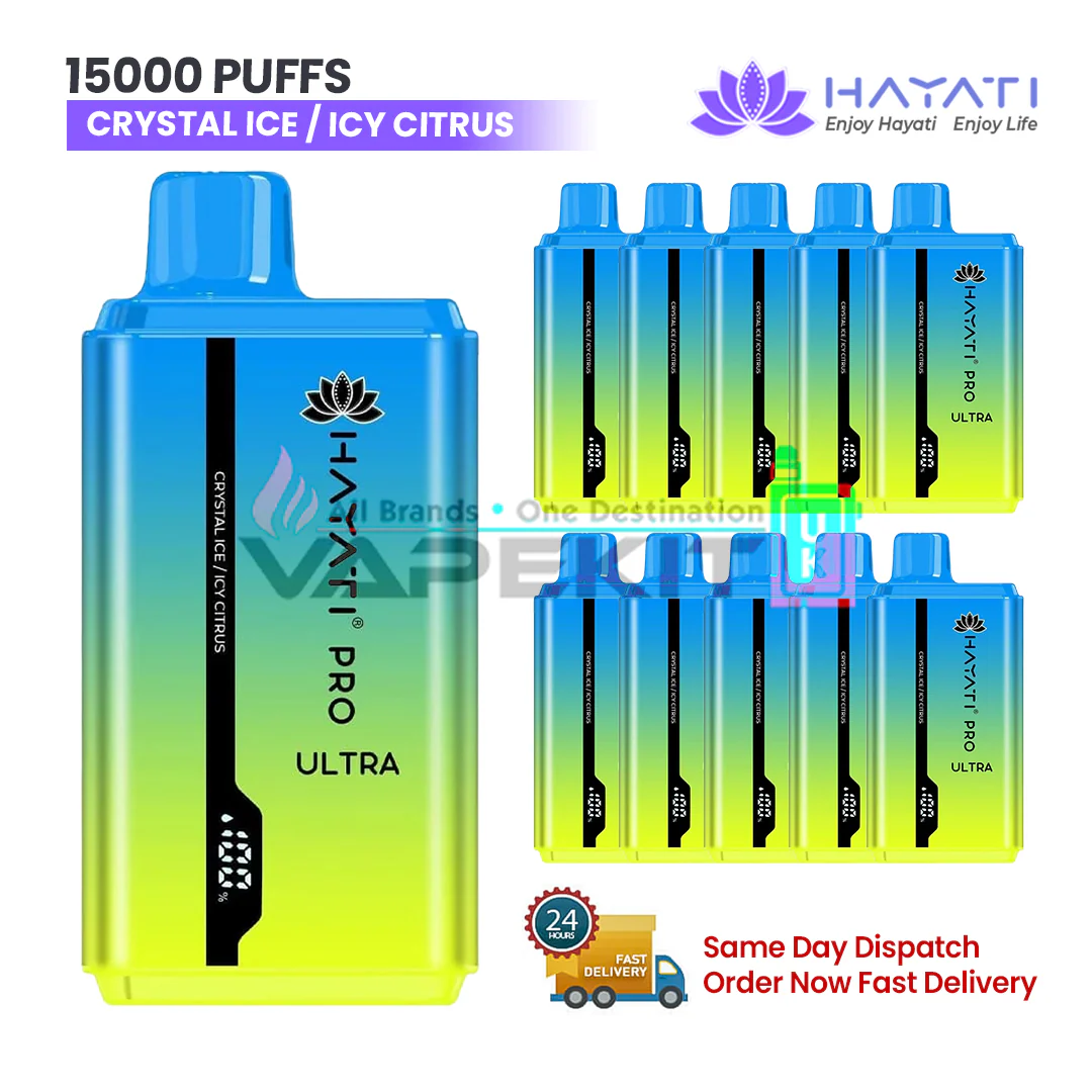 Crystal Ice/ Ice Citrus Hayati Pro Ultra 15000 Puffs Prefilled Vape