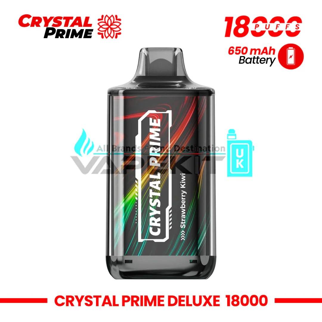 Crystal Prime Deluxe 18k Puffs Strawberry Kiwi Prefilled Vape-£10.99