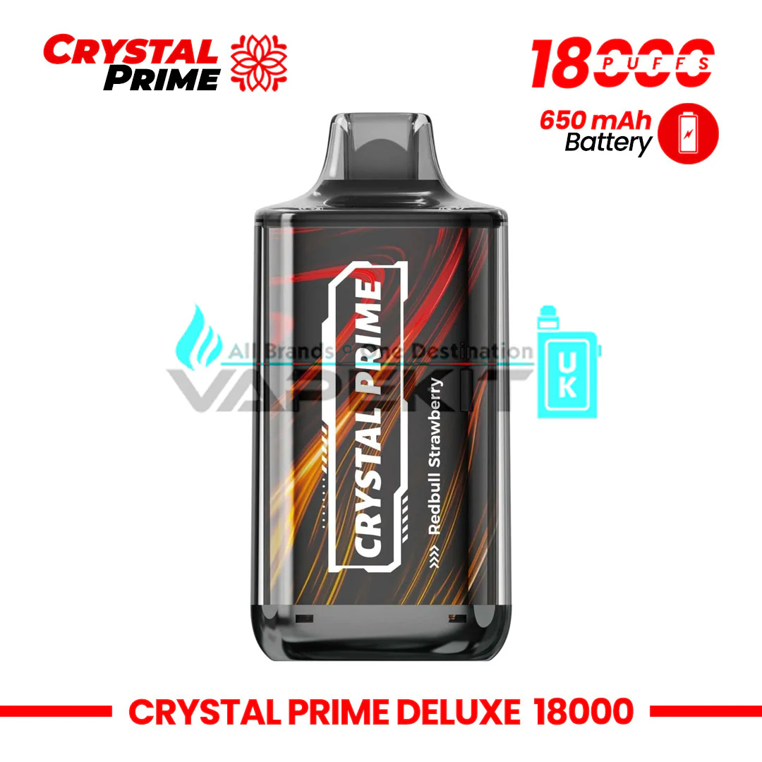 Crystal Prime Deluxe 18k Puffs Strawberry Redbull Vape-£10.99