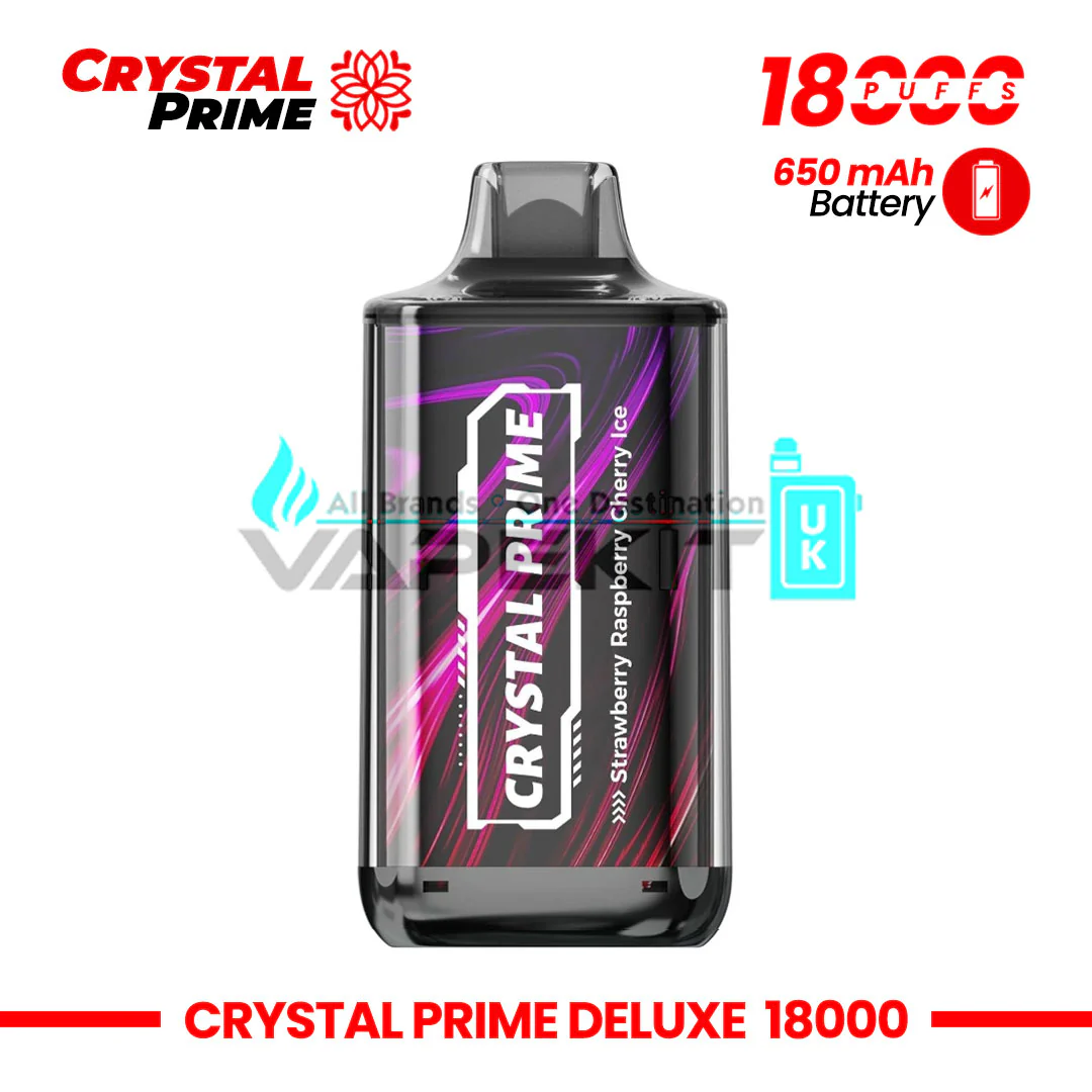Crystal Prime Deluxe 18k Strawberry Raspberry Cherry Ice Vape-Ā£10.99
