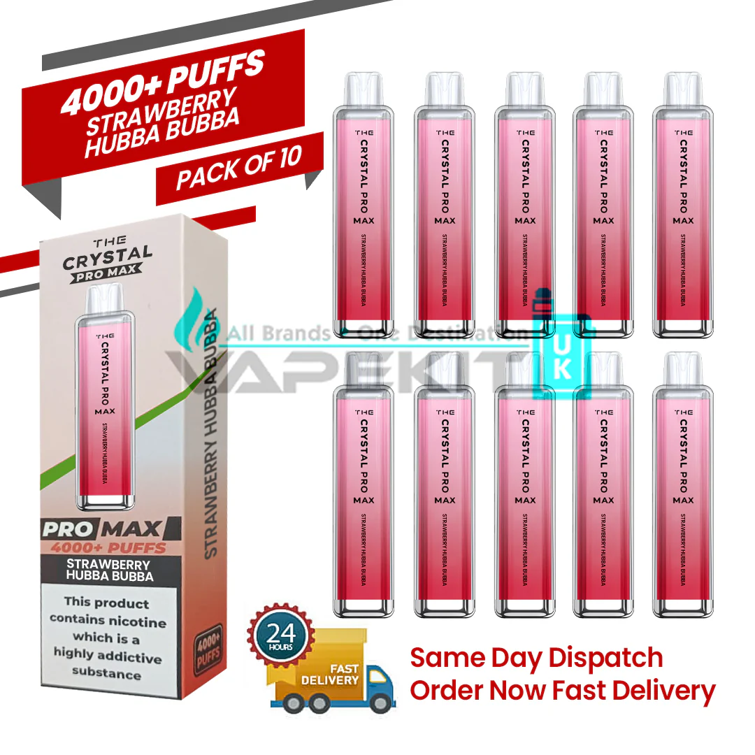 Crystal Pro Max 4000 Strawberry Hubba Bubba Prefilled Vape