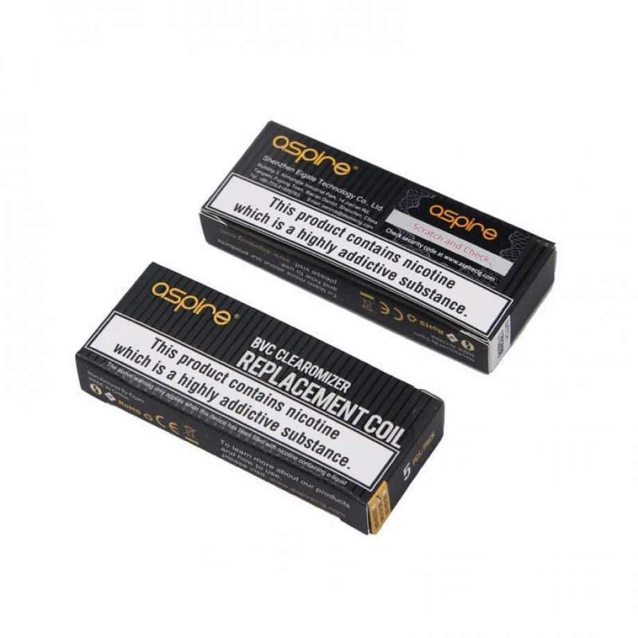 Genuine Aspire BVC Replacement Regular Clearomiser Coils in 1.6 AND 1.8 OHM - Image 2