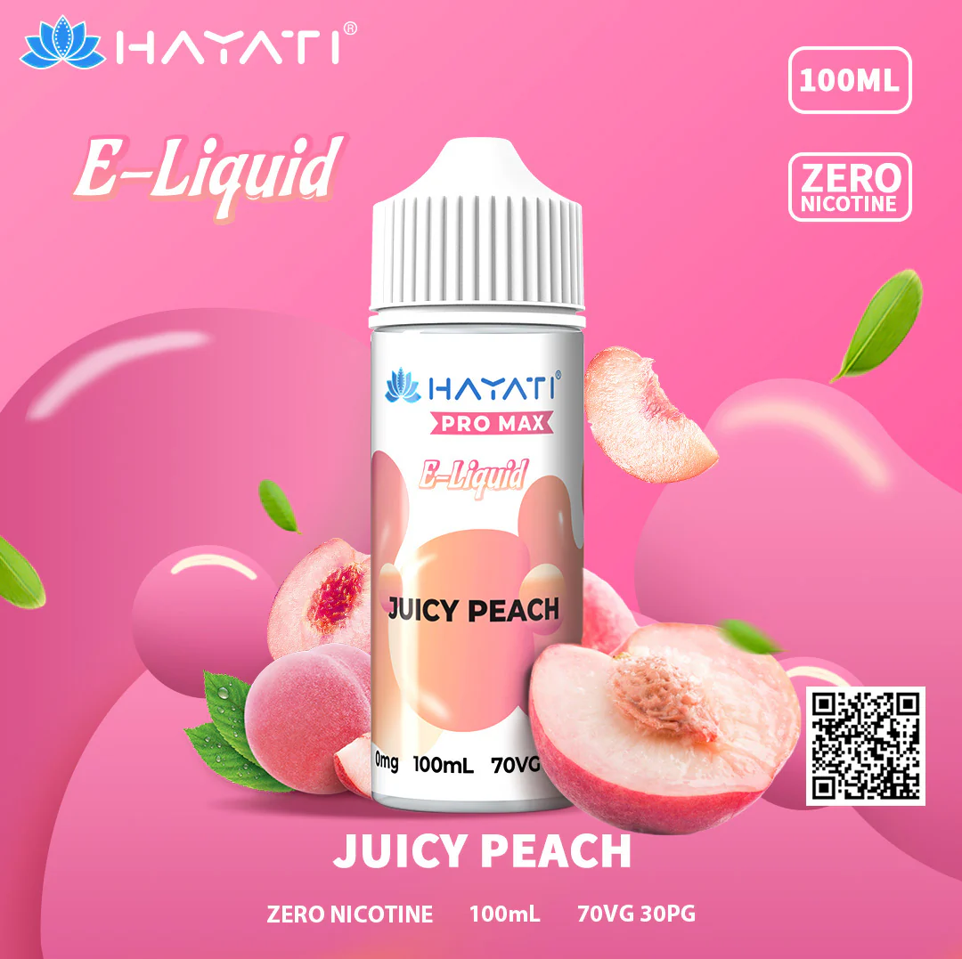 Hayati Pro Max Juicy Peach 100ml Eliquid-Ā£6.95