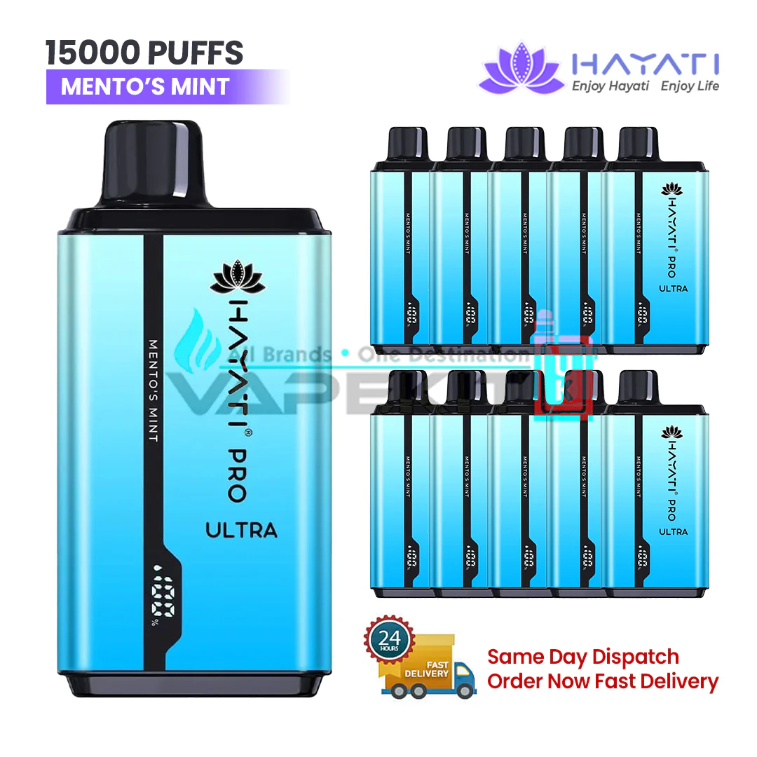Hayati Pro Ultra 15000 Puffs Mento's Mint Prefilled Vape