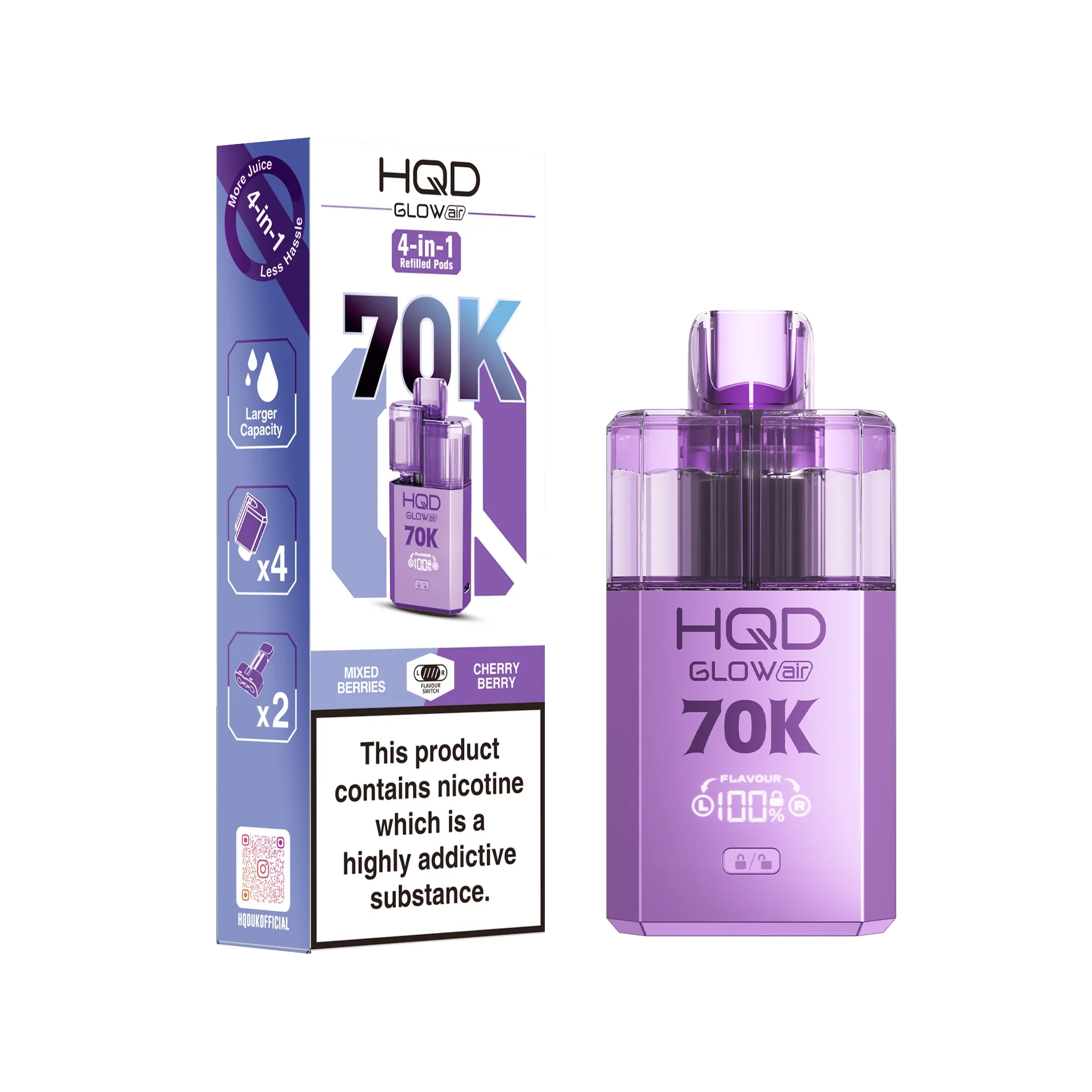 HQD Glow Air 70K Prefilled Pod Kit - Image 12
