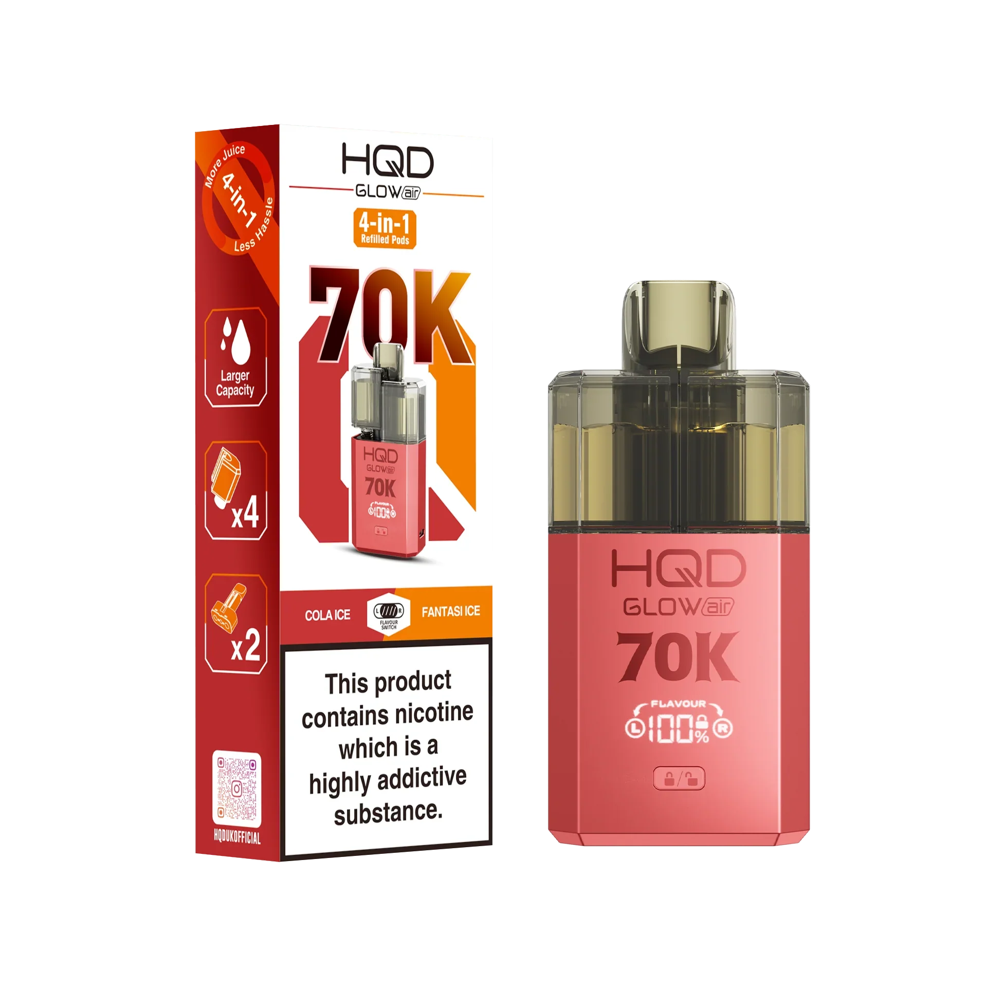 HQD Glow Air 70K Prefilled Pod Kit - Image 13
