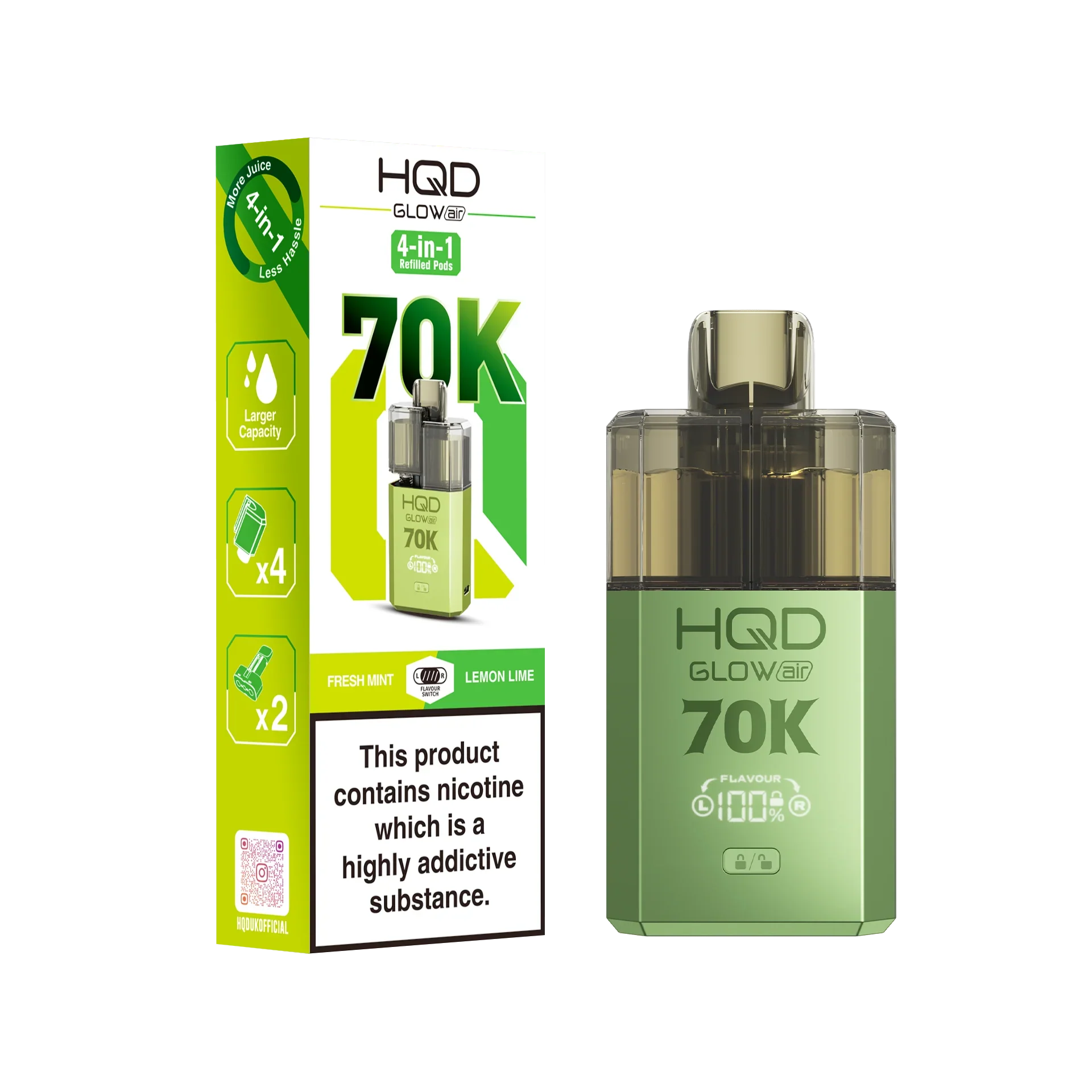 HQD Glow Air 70K Prefilled Pod Kit - Image 14