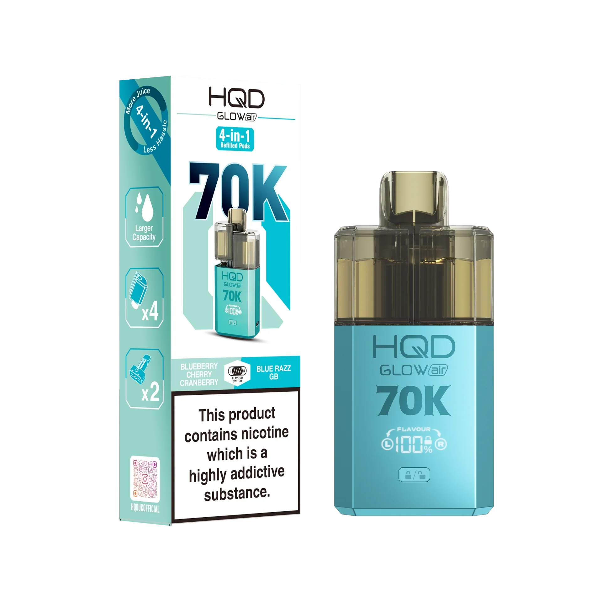 HQD Glow Air 70K Prefilled Pod Kit - Image 16