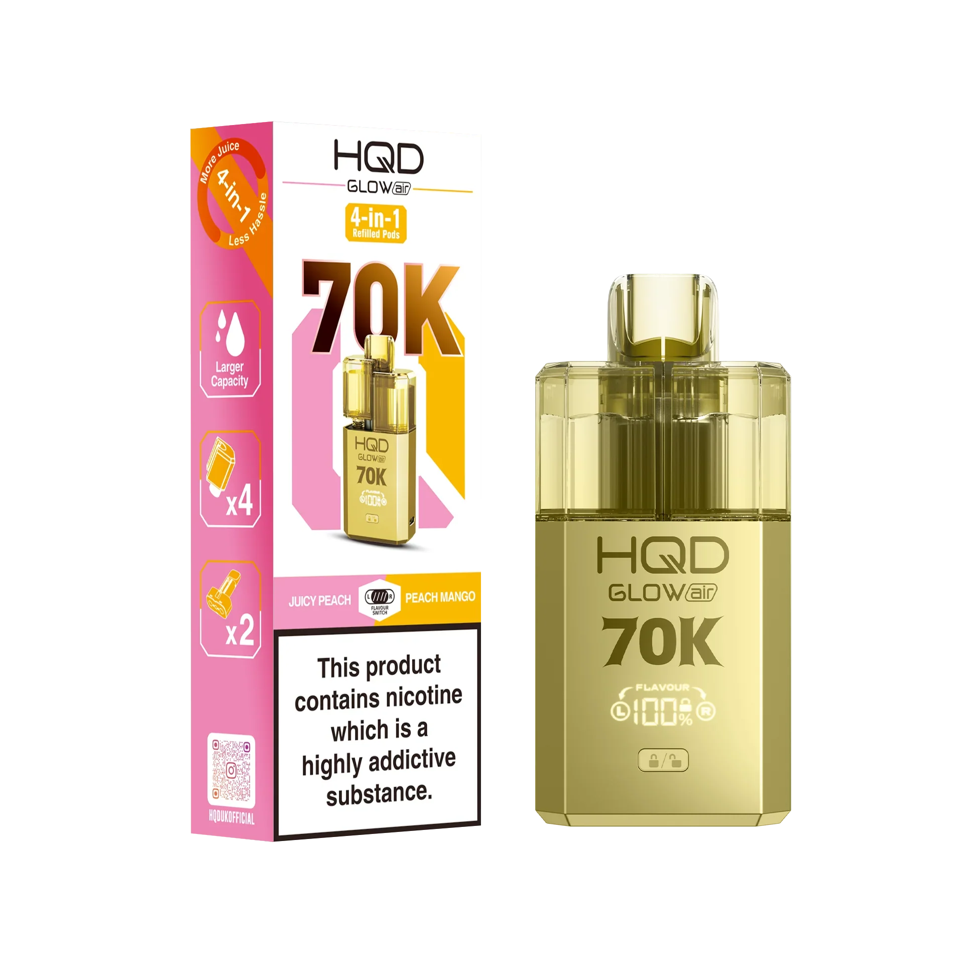 HQD Glow Air 70K Prefilled Pod Kit - Image 5