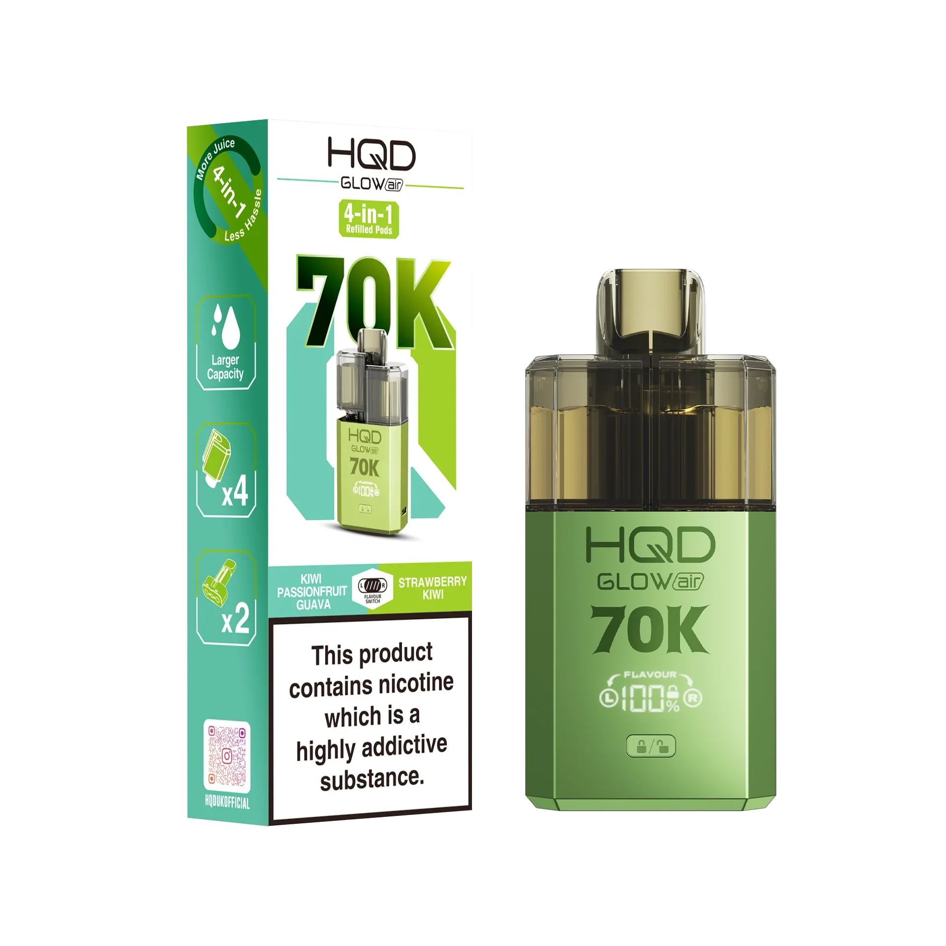 HQD Glow Air 70K Prefilled Pod Kit - Image 6