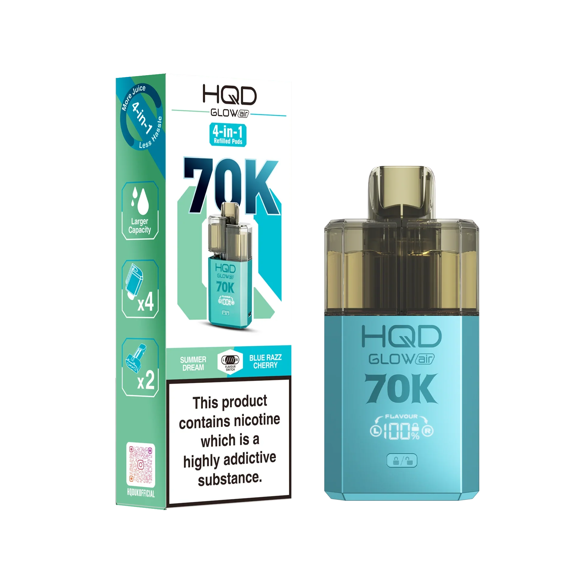 HQD Glow Air 70K Prefilled Pod Kit - Image 7