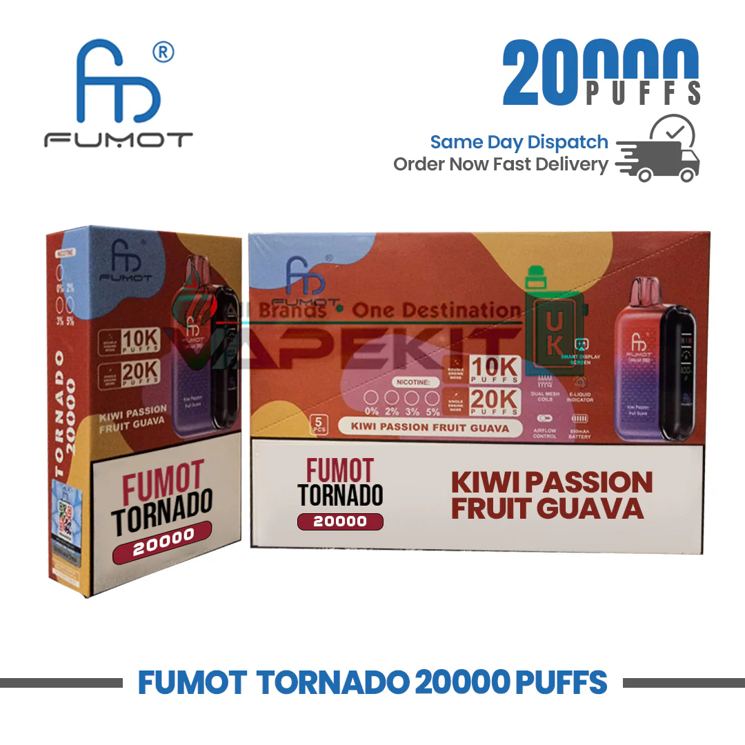 Kiwi Passion Fruit Guava Fumot Tornado 20,000 Puff Prefilled Device