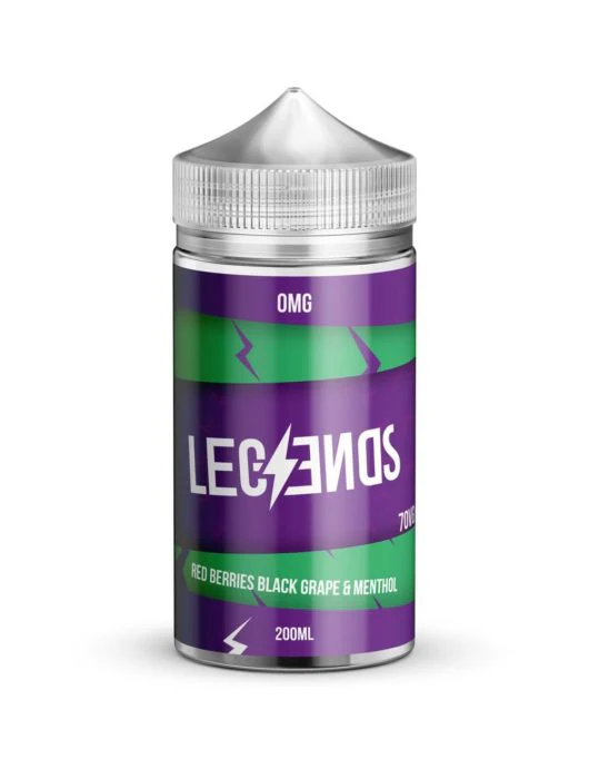 Red Berries Black Grape & Menthol Vape Juice By Legends E-Liquid 0mg 200ml 70/30