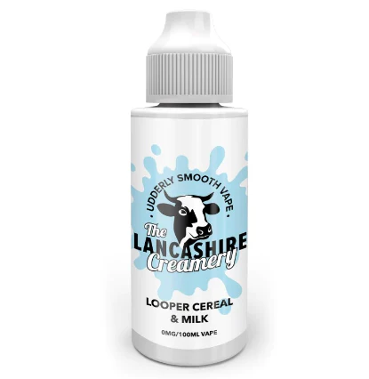 The Lancashire Creamery Looper Cereal & Milk 100ml Shortfill E-Liquid-£8.95