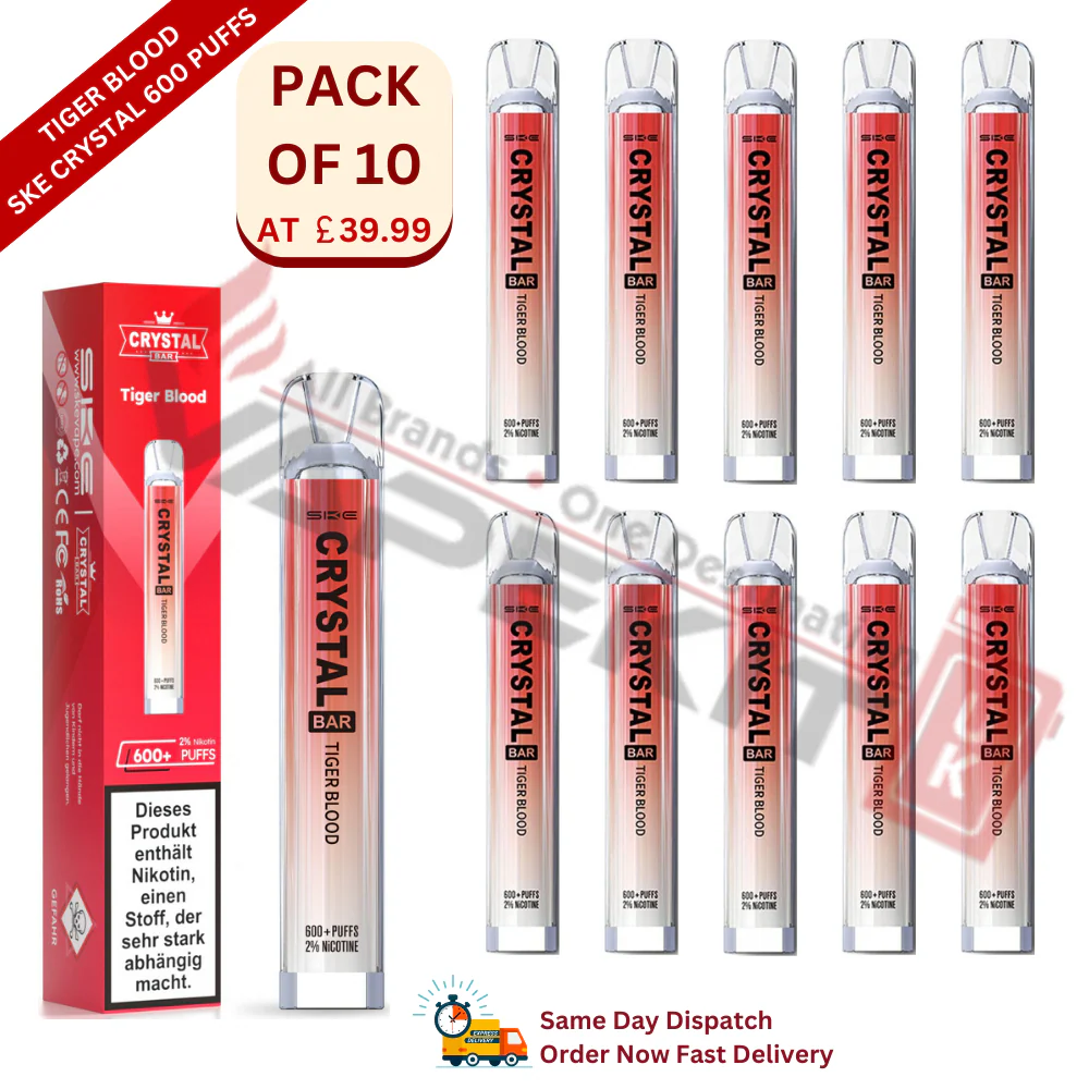 Tiger Blood SKE Crystal 600 Puffs Prefilled Vape Device 10 Pack