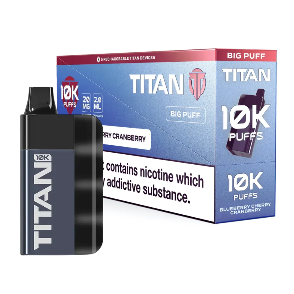 Titan 10K Box of 5 Rechargeable Prefilled Vape | £42.99 - Image 3