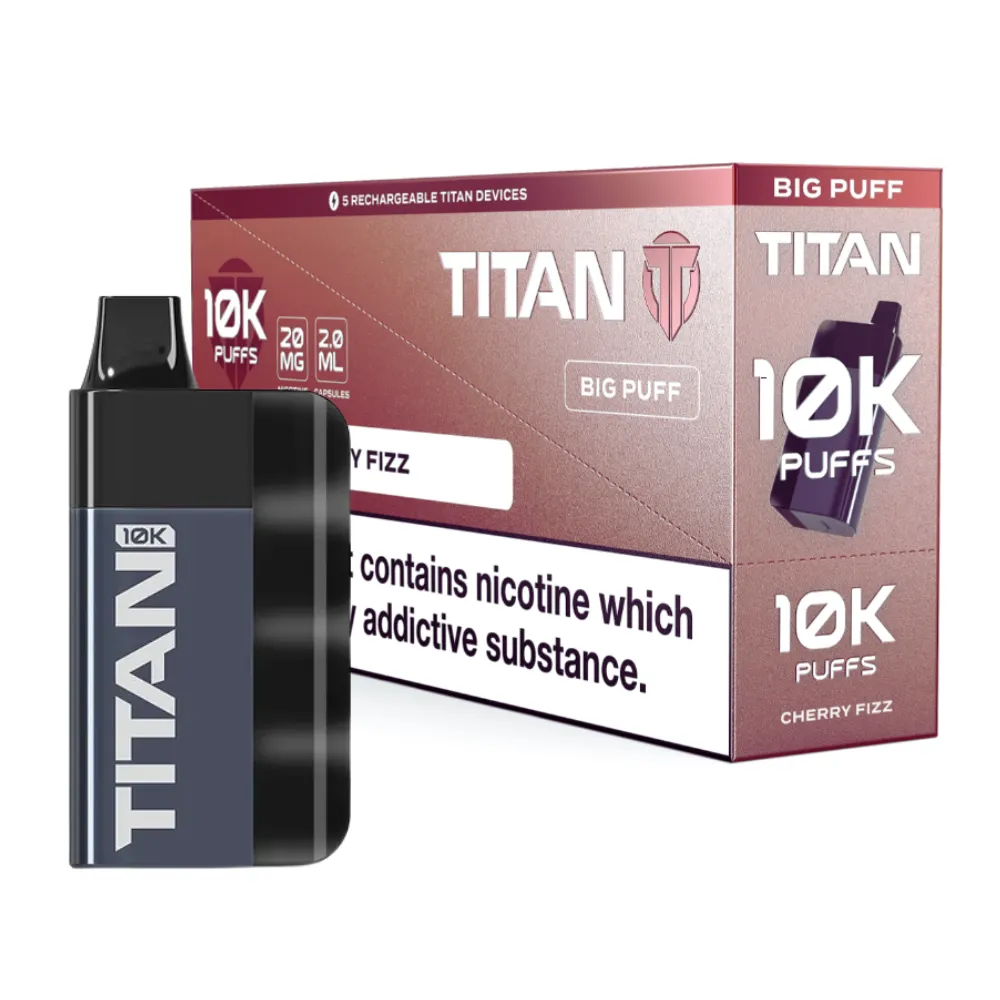 Titan 10K Box of 5 Rechargeable Prefilled Vape | £42.99 - Image 5