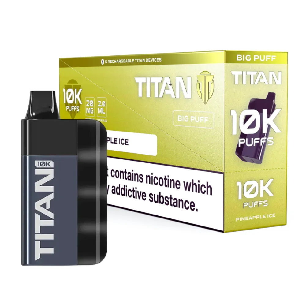 Titan 10K Box of 5 Rechargeable Prefilled Vape | £42.99 - Image 9