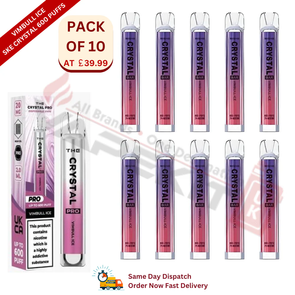 Vimbull Ice SKE Crystal 600 Puffs Prefilled Vape Device 10 Pack
