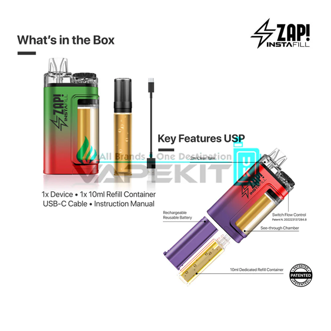 ZAP! INSTAFILL 3500 Puffs Fresh Mint Vape-Just for £12.95 - Image 2